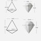 thumbnail image 1 of Hanging Succulent Planter Wall Hanging Diamond Shape Wall Decor Golden Hanging Plant Holder 1Set, 1 of 1