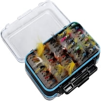 BESTSKY Dry Flies Bass Salmon Trouts Flies Nymph And Streamer Fly Fishing Flies Kit Waterproof Fly Box For Trout Fly Fishing Flies (Multicolor) (64pcs)