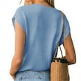 thumbnail image 4 of Short Sleeved Women Hollow-Out Crewneck Casual Knit Vest Tops, 4 of 5