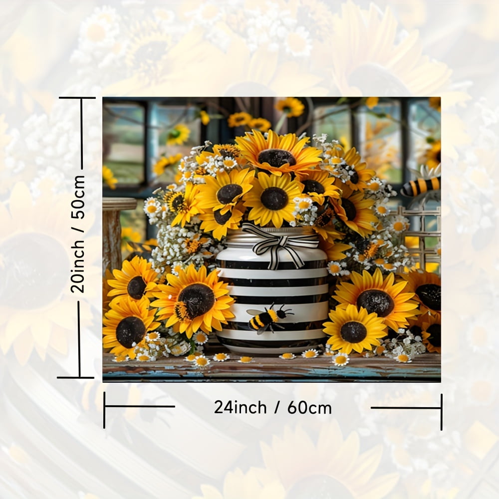 Dish Drying Pad, Sunflowers Pattern Washing Machine Dust Cover Pad, Washstand Drain Mat, Soft Faucet Absorbent Mat, Washstand Cup Mat, Kitchen Accessories, Bathroom Accessories