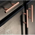 thumbnail image 2 of Satin Copper Cabinet Hardware Euro Style Bar Handle Pull - 96mm Hole Centers, 6-3/4"" Overall Length, 2 of 7