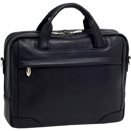 McKlein MONTCLARE, Tablet Briefcase, Pebble Grain Calfskin Leather, Black (15495)