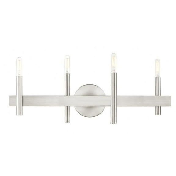 4 Light Bathroom Light in Mid Century Modern Style 23.5 inches Wide By 7.25 inches High-Brushed Nickel Finish Bailey Street Home 218-Bel-4188542
