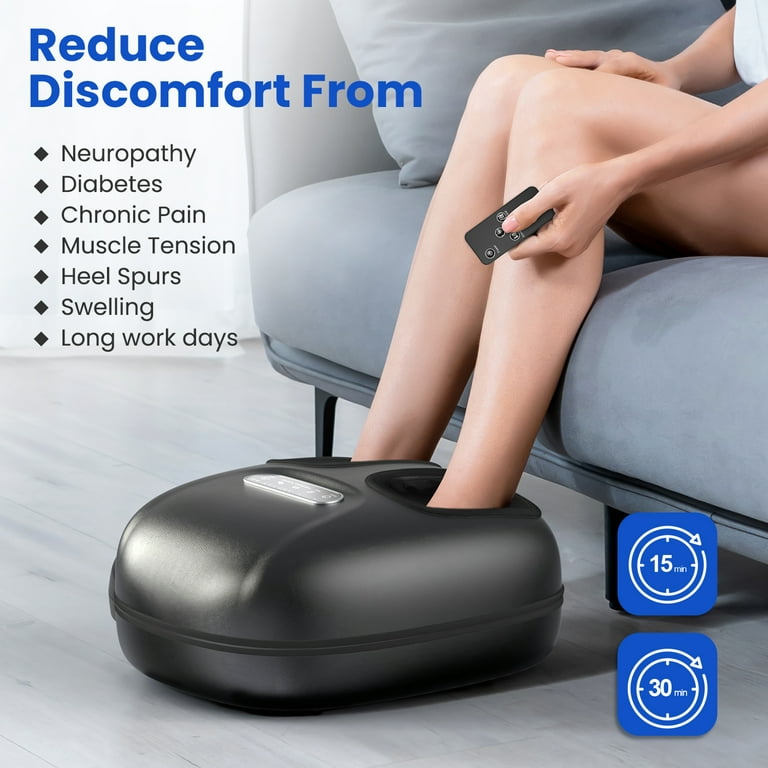 RENPHO Foot Massager Machine with Heat Shiatsu Deep Kneading With Remote  Control, Black PUS-RF-FM059R-BK - The Home Depot