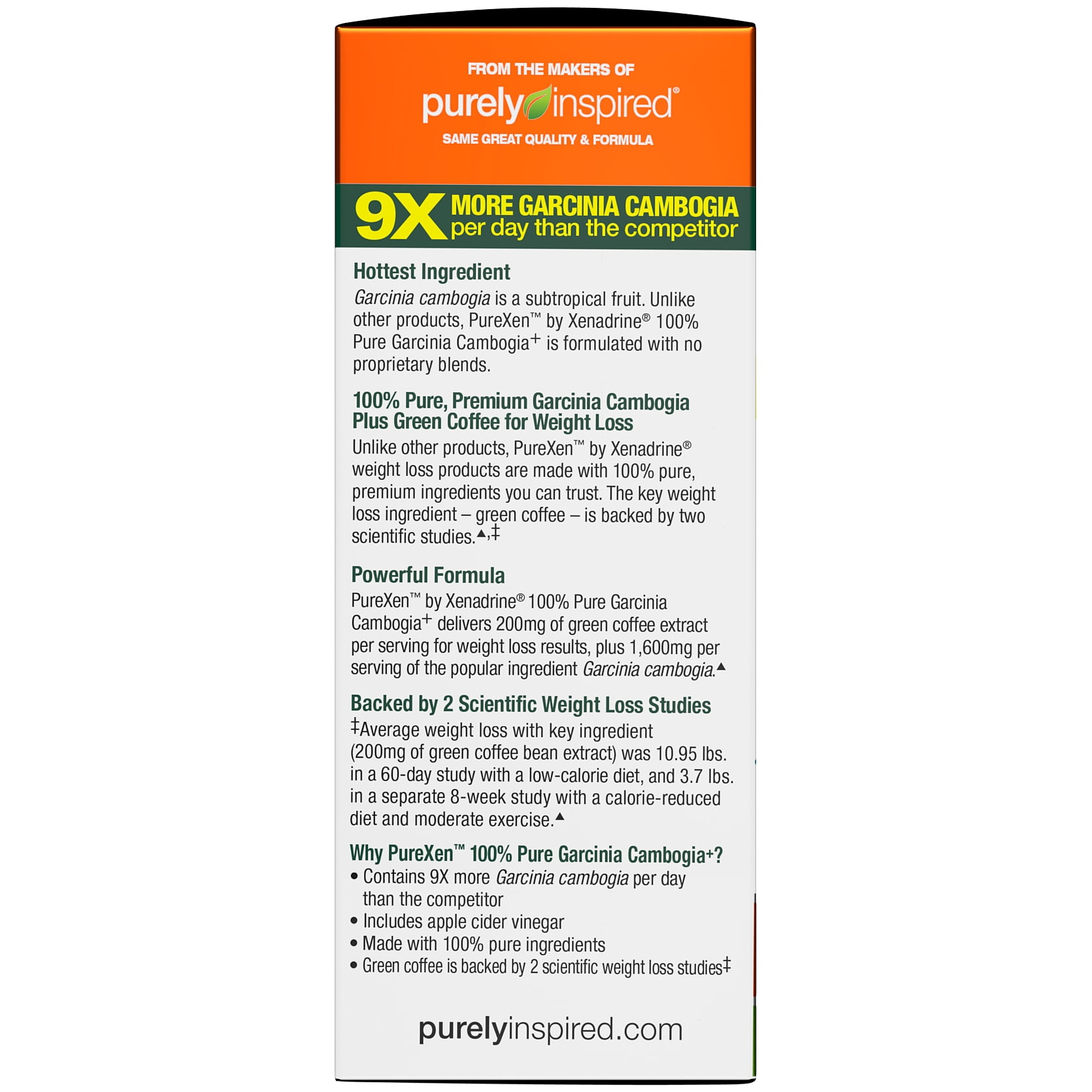 100% Garcinia Cambogia Weight Loss Supplements with Green Coffee Extract, Caffeine Free, Gluten Free, 100 Veggie Tablets
