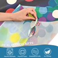 thumbnail image 3 of Yayeee Kitchen Curtains Tier Pair Light Filtering 27"x36" Rod Pocket Short Cafe Window Panel, Green Colorful Circles, 3 of 7