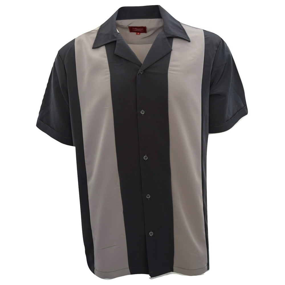 Maximos - Men's Shirt Two Tone Short Sleeve Button Down Casual Retro Bowling Shirts - Walmart