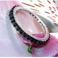 thumbnail image 4 of 2Ct Round Cut Lab Created Black Diamond Woomen's Wedding Full Eternity Band Ring 14K White Gold Plated, 4 of 5