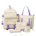 thumbnail image 3 of ibiyuan Student Backpack Soft School Bag with Multi-Pockets Geometric Back To School College Students School Bag Casual Travel Daypack,One Size,WH2, 3 of 4
