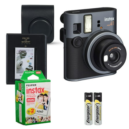 Fujifilm Instax Mini 41 Instant Film Camera (Black)   Case   Instax Mini Instant Film (20 Sheets)   Mini Photo Album