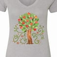 thumbnail image 4 of Inktastic Autumn Apple Tree Women's V-Neck T-Shirt, 4 of 5