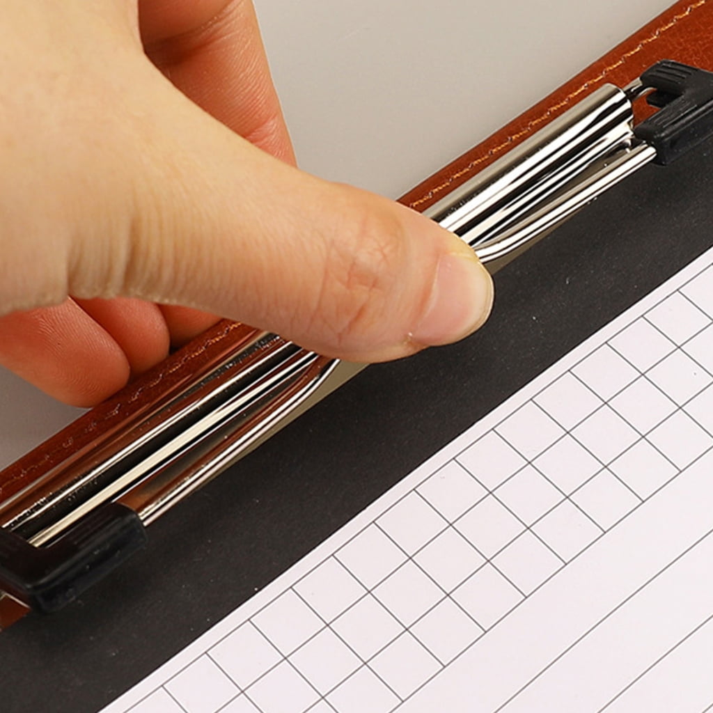 ROZYARD Leather Document Folder Clipboard Folder with Card Pocket Pen Slot