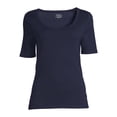 thumbnail image 5 of Time And Tru Women's Elbow Sleeve T-Shirt, 5 of 5