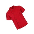 thumbnail image 3 of maytalsory Unisex Chef Jackets Coat Short Sleeves Shirt Kitchen Uniforms 3XL Red, 3 of 9