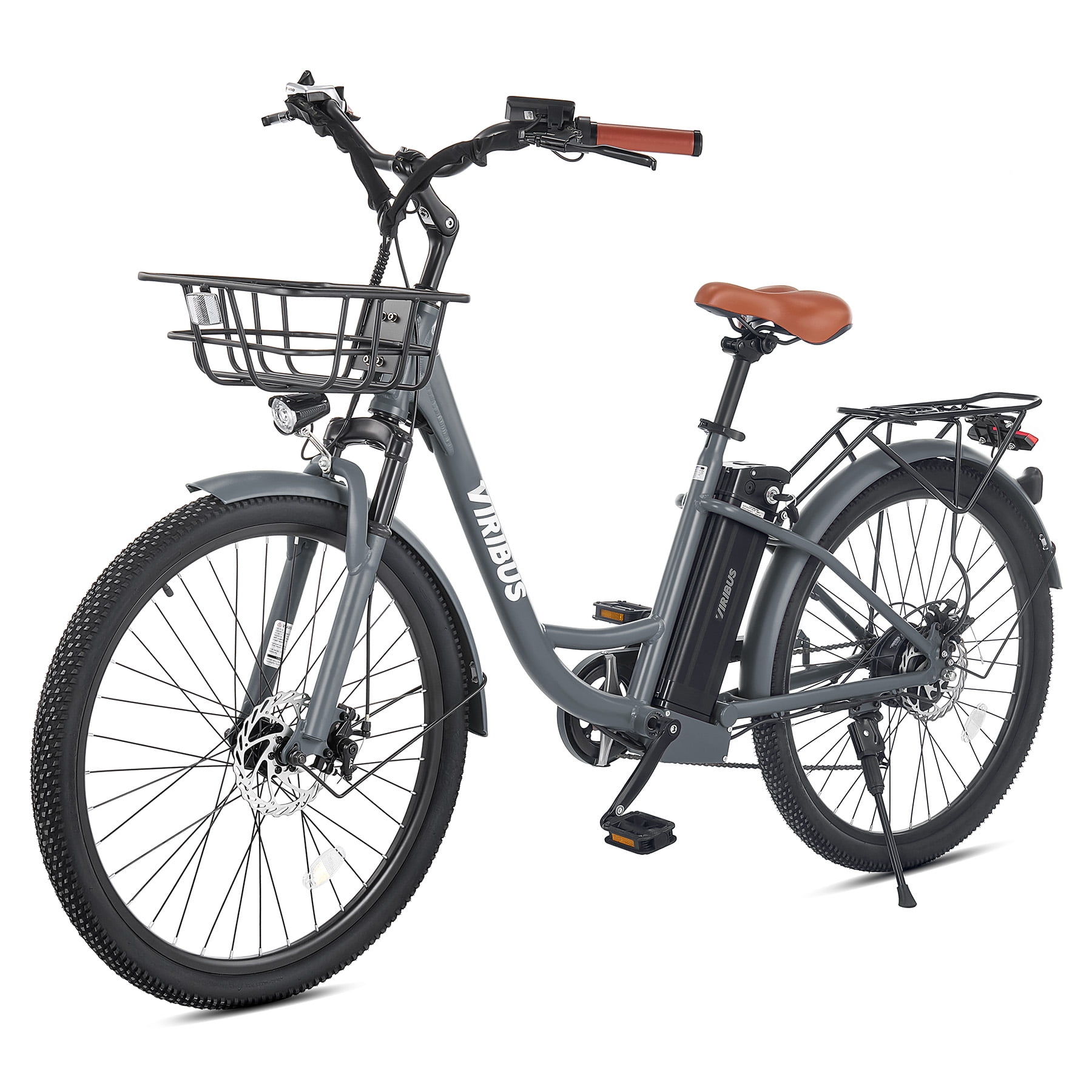 Viribus 26 Electric Bike For Adults 7 Speed 20mph Ebike For Women Men Seniors Black Black
