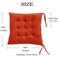 thumbnail image 2 of Set of 4 Square Chair Pads Indoor Seat Cushions Pillows with Ties Soft Comfortable Non Slip Chair Mat for Kitchen Dining Office Desk Living Room Outdoor Tatami 15.5" - Orange, 2 of 12