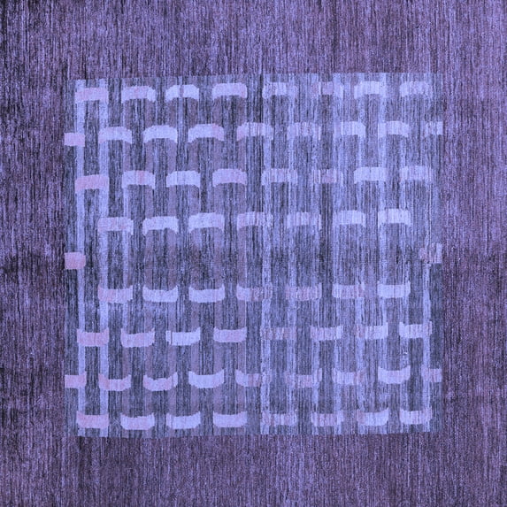 Ahgly Company Indoor Square Abstract Blue Modern Area Rugs, 3' Square