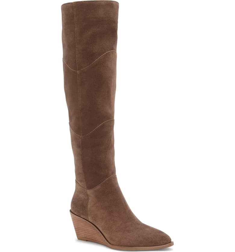 knee high wedge boots uk