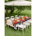 thumbnail image 3 of Outdoor Tablecloth with Umbrella Hole and Zipper, Thanksgiving Truck Rectangle Table Cloth 60x102 Inch Waterproof Tablecloth, Orange Blue White Pumpkin Maple Leaf Picnic Table Cover for Patio Camping, 3 of 7