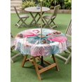 thumbnail image 4 of Outdoor Tablecloth with Umbrella Hole for Patio/Picnic/Party/Camping, Flamingos Waterproof Table Cloth Round Cover Washable, Green Summer Monstera Leaves Tropical Botanical (Dia 60"), 4 of 9