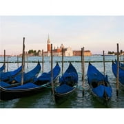 Gondolas On The Grand Canal by St Marks Square, Piazza San Marco Looking Across To Isola Di San Giorgio Maggiore - Venice Italy Poster Print, 34 x 26 - Large