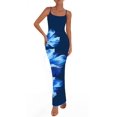 thumbnail image 1 of Vestido PRETTYGARDEN Floral Azul Marino Maxi con Tirantes Finos XXL, 1 of 8