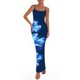 thumbnail image 1 of Vestido PRETTYGARDEN Floral Azul Marino Maxi con Tirantes Finos XXL, 1 of 8