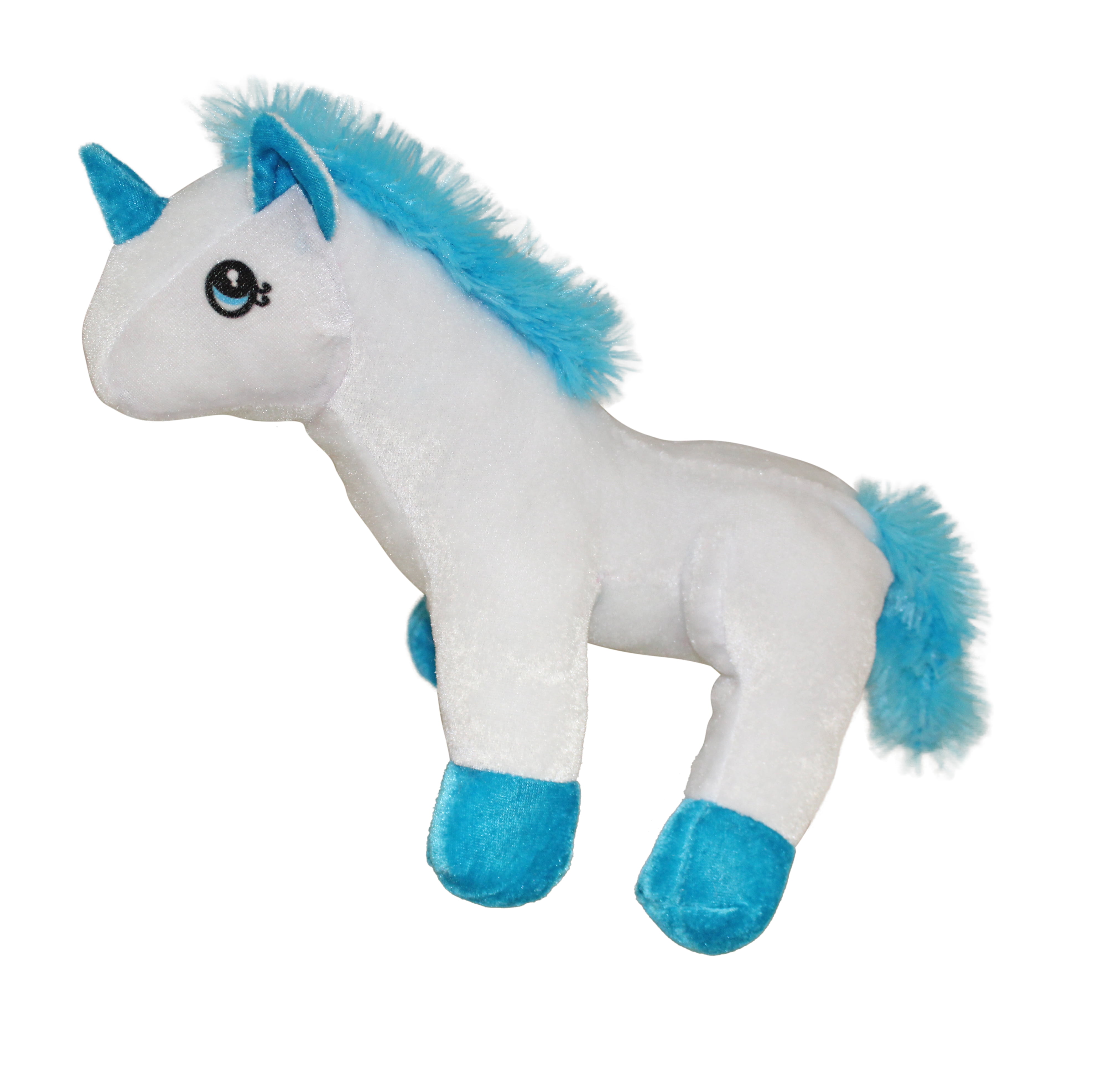 Plush Pal 12" Soft & Fluffy Unicorn Stuffed Animal Toy with Blue Tail and Mane