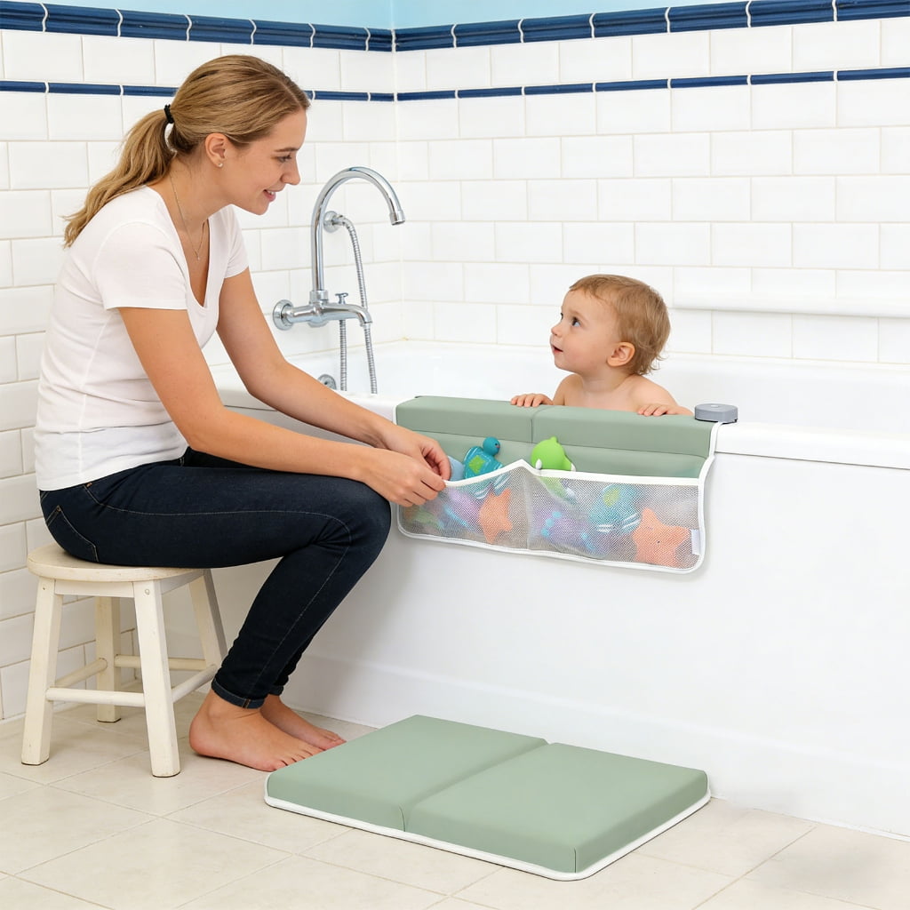 Bath Kneeling Pad Set Highlighting Memory Spume for Knee and Elbow Light second Storage Pouches and Not Slip Plan E