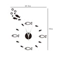 thumbnail image 4 of Juego de pegatinas de reloj de pared con espejo, decoración del hogar de peces en 3D, póster PS, calcomanías, póster, decoración de paster, cocina, sala de dibujo Inevent JJ24930-03B, 4 of 5