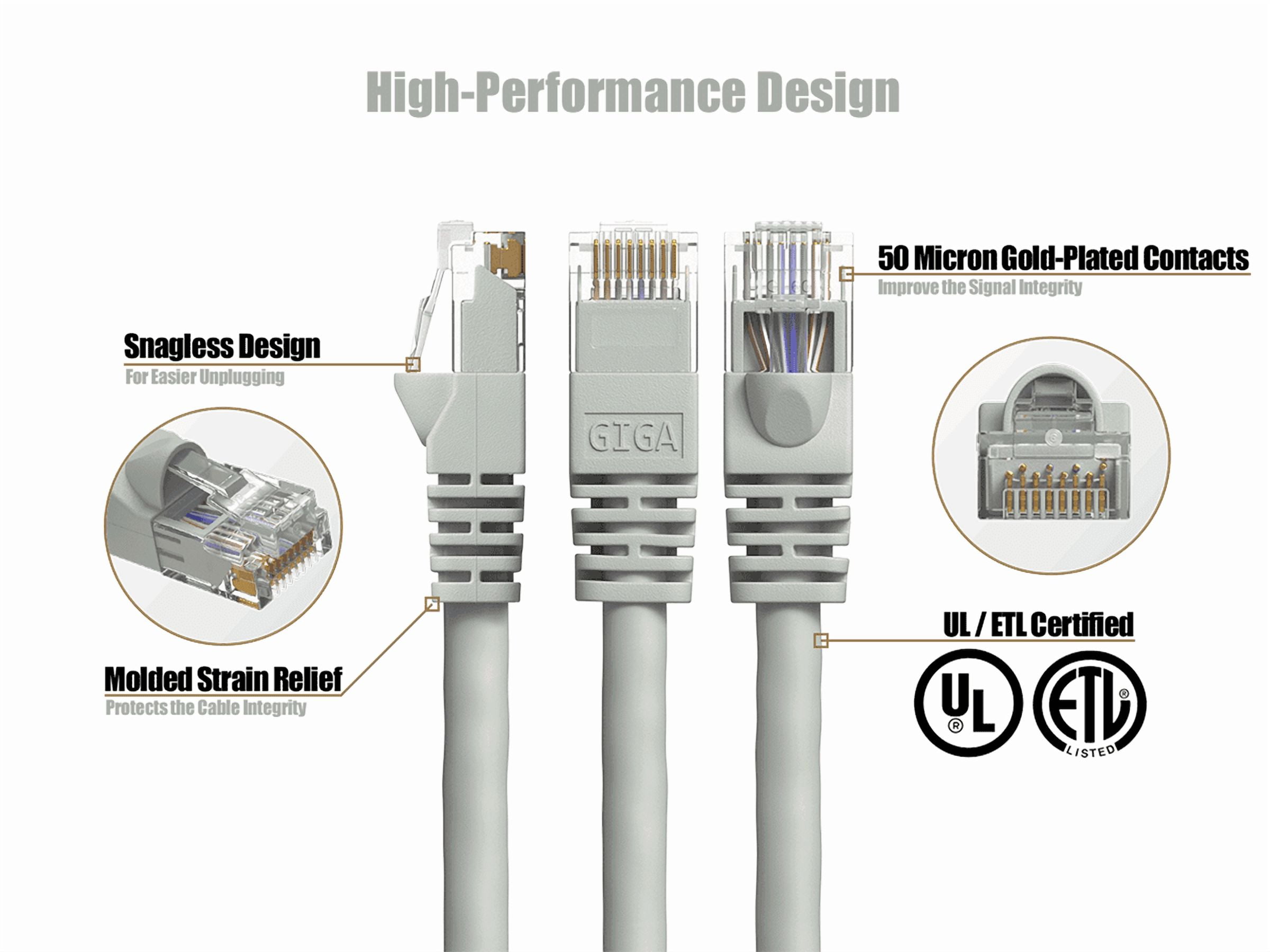 Cable Leader 35ft Cat6 UTP Ethernet Network Patch Cable Snagless 24AWG Bare Copper, Gray