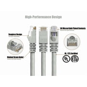 Cable Leader Cat 6 Ethernet Cable 25 ft - Gray | Cat6 RJ45 LAN Network Patch Cord, UTP