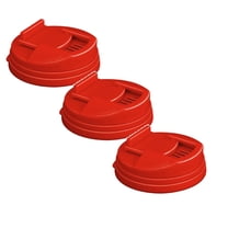 ZOURIH 3 Pcs Airtight Can Covers for Soda & Beer - Universal Fit Leak-Proof Lids, Reusable Drink toppers for Picnics, Camping, Parties - Keep Drinks Fresh & Carbonated,Red