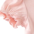 thumbnail image 4 of Hotiary Newborn Baby Girl Cute Bodysuit Romper Dress Infant Ruffle Short Sleeve Floral Print Birthday Party Holiday Princess Tulle Dress Toddler Spring Summer Fall Clothes Pink for 0-24 Months, 4 of 7