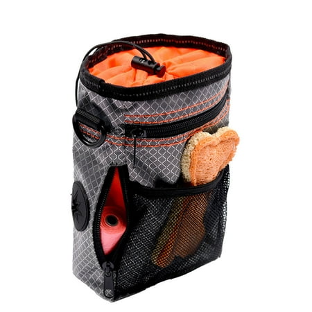 WAXIAYU Treat Training- Puppy Treats Bag with Multiple Pockets and Adjustable Shoulder Strap  Bag Dispenser  3 Ways to Carry ( Grey )