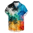 thumbnail image 3 of Ceisia Gradient Print Short Sleeve Button-Down Shirts for Men Slim Fit Casual Summer Beach Tops Black XL Gifts, 3 of 6