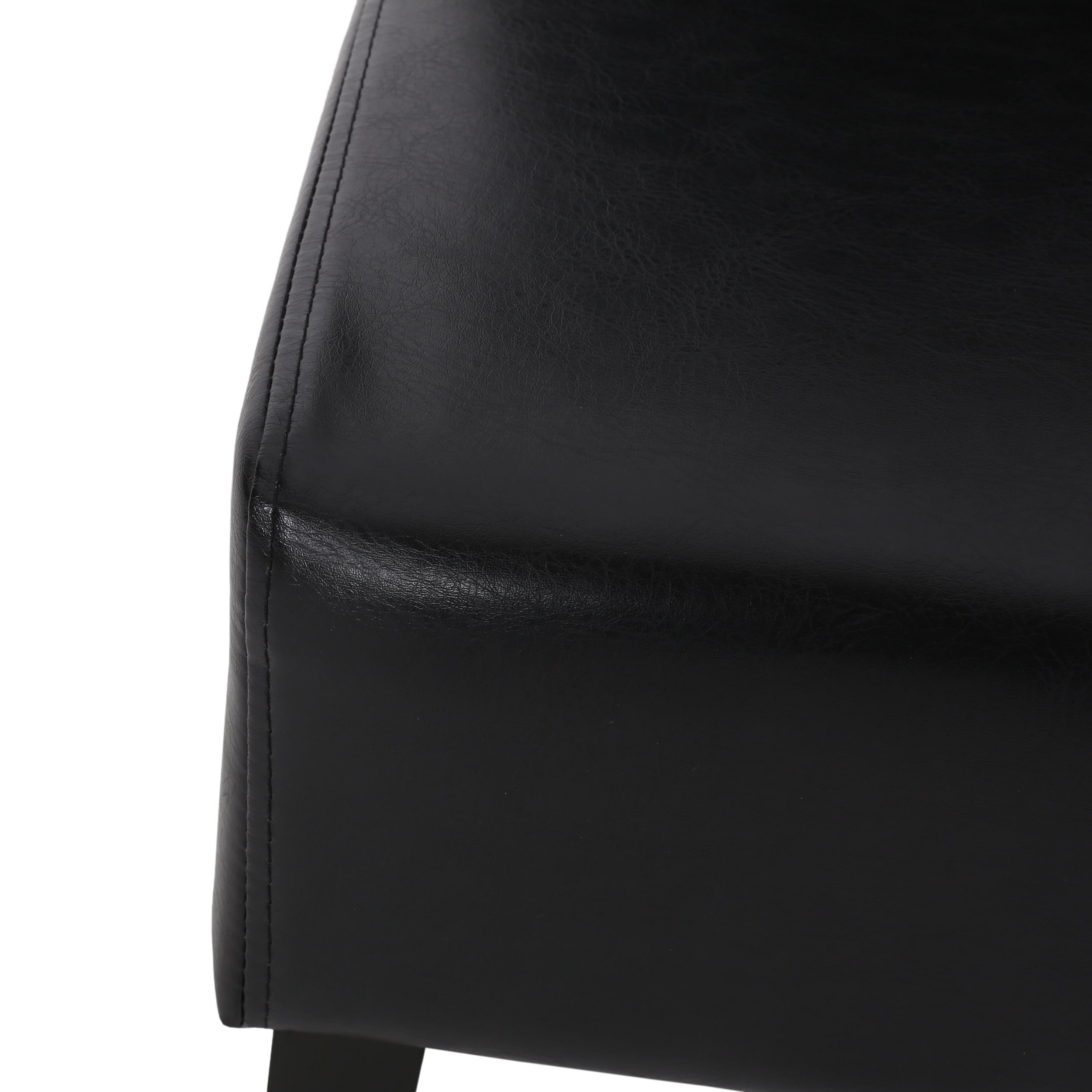 Noble House Monita Faux Leather Dining Chairs, Set of 2, Midnight Black, Espresso
