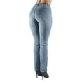 thumbnail image 6 of Fashion2Love Women's Juniors/Plus Classic Mid Waist Straight Leg Jeans, 6 of 9