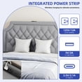 thumbnail image 4 of ModFusion Full Size Bed Frame, Upholstered Bed Frame with Charging Station & Storage Drawers, Gray, 4 of 6