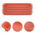 thumbnail image 3 of Miangastore 4Pcs Rectangular Plant Saucers Plastic Plant Saucers Planter Drip Tray Flower Pot Saucers, 3 of 8