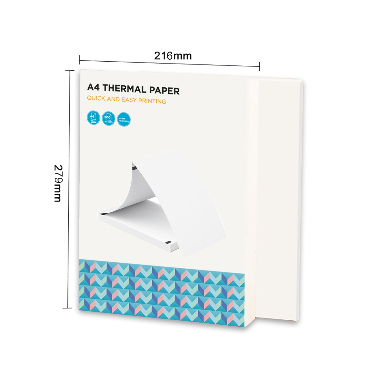 Bisofice A4 folding thermal printing paper,Thermal Paper 200 Paper 200 Sheet Letter Paper - And Oil-proof Document Sheet Letter Paper Printer Bpf-free Waterproof Office Size- 216x279mm(8.5x11inch)