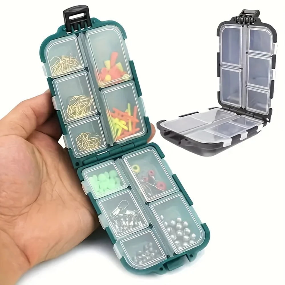 Generic Double-Sided Tackle Box 10-Compartment Portable Fishing Organizer