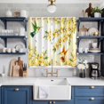 thumbnail image 2 of Curtains 63 Inch Length 2 Panels, Watercolor Floral Grommets Window Treatment Curtain, Yellow Flower Hummingbirds Botanical Spring Thermal Curtains Drapes for Living Room/Bathroom, 2 of 9