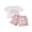 Pink, variant on BemeyourBBs Toddler Baby Girl Summer Clothes Cute Fathers Day Infant Baby Girl Daddy's Girl Outfit Cute Letter Flower Print Ruffled Trim Short Sleeve T Shirt Tops and Shorts Set