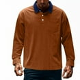 thumbnail image 3 of Ceisia Men Solid Color Casual Gift Button Half Zip Lapel Long Sleeve Casual Knit Top, 3 of 9