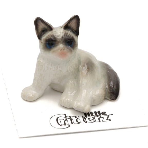 Cat - Cat "Grumpy" - miniature porcelain figurine