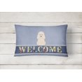 thumbnail image 2 of Carolines Treasures BB5651PW1216 Poodle White Welcome Canvas Fabric Decorative Pillow, 12H x16W, multicolor, 2 of 3