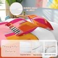 thumbnail image 2 of 3 Piece Pink Orange Duvet Cover Set California King,Microfiber Comforter/Quilt Cover with Corner Ties and 2 Pillowcases,Geometric Modern Abstract Oil Painting All Season Bedding with Zipper Closure, 2 of 8
