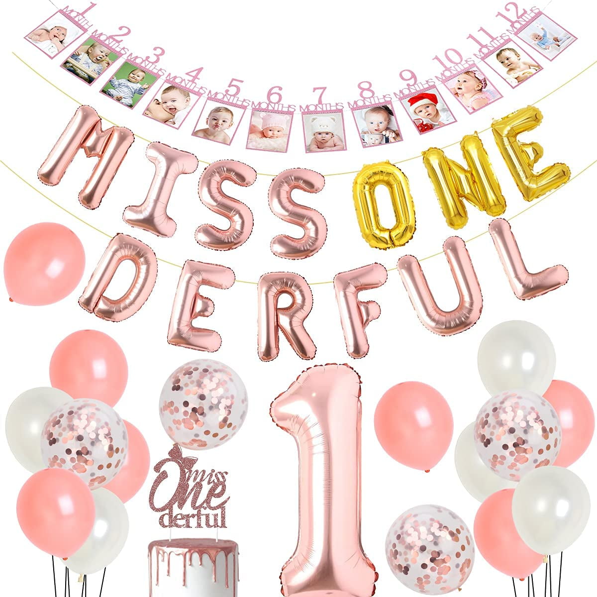 Little Miss Onederful Floral Highchair Banner | Flower First Birthday –  Swanky Party Box