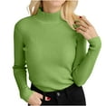 thumbnail image 2 of Xuniizn Turtleneck Tops for Women, Slim Solid Color Long Sleeve Ribbed Knit Sweaters, Lightweight Soft Comfortable Insulated Fall Winter Loungewear Pullover Blouse, 2 of 3